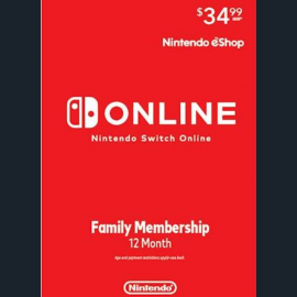 Nintendo Switch Online Family Membership 12M  - Mua bán thẻ Nintendo Eshop...